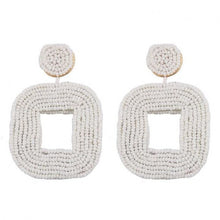 Load image into Gallery viewer, Olivia Beaded Square Hoops